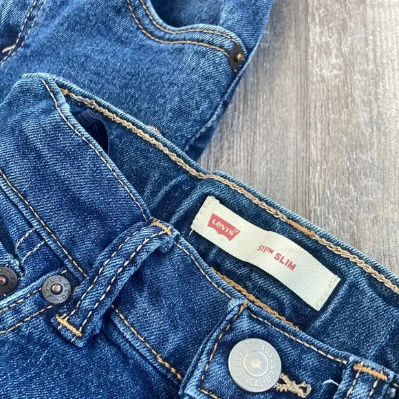 Kids Levi’s 511 Slim Skinny Stretch Denim Blue Jeans Pants Lot Size 5 Regular - Picture 2 of 5
